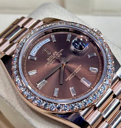 Rolex Day-date 40 228345rbr Chocolate Baguette Unworn