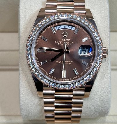 Rolex Day-date 40 228345rbr Chocolate Baguette Unworn