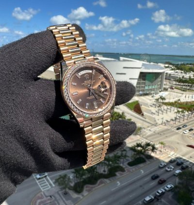 Rolex Day-date 40 228345rbr Chocolate Baguette Unworn