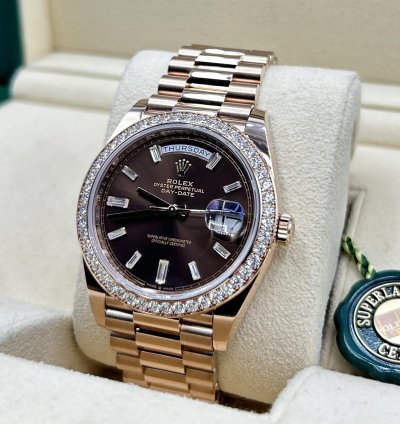 Rolex Day-date 40 228345rbr Chocolate Baguette Unworn