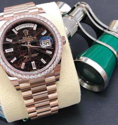 Rolex Day-date 40 228345rbr Everose Gold President Eisenkiesel Diamond Dial Bezel