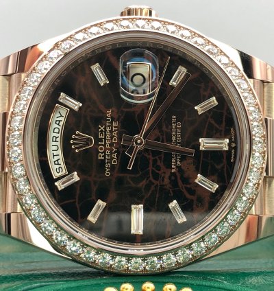 Rolex Day-date 40 228345rbr Everose Gold President Eisenkiesel Diamond Dial Bezel