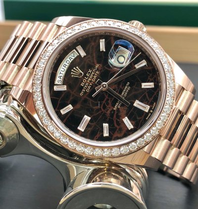 Rolex Day-date 40 228345rbr Everose Gold President Eisenkiesel Diamond Dial Bezel