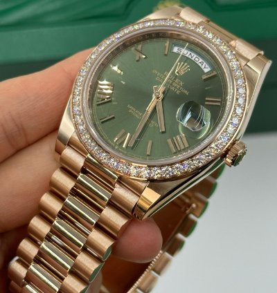 Rolex Day-date 40 228345rbr Olive Green Roman