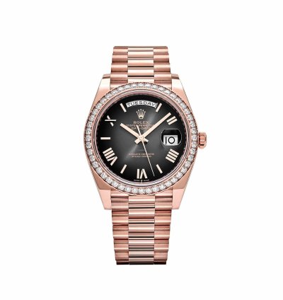Rolex Day-date 40 228345rbr Rose Gold Diamond Bezel Slate Ombre Dial
