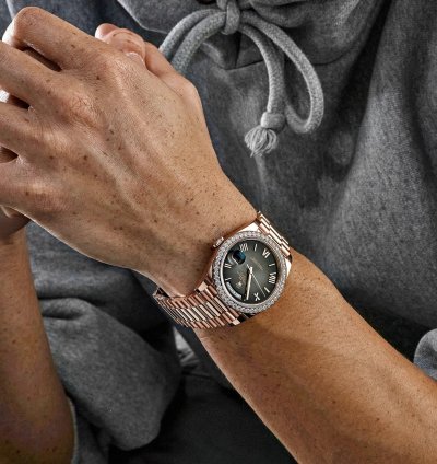 Rolex Day-date 40 228345rbr Rose Gold Diamond Bezel Slate Ombre Dial