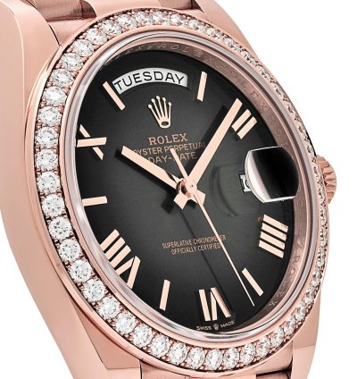 Rolex Day-date 40 228345rbr Rose Gold Diamond Bezel Slate Ombre Dial