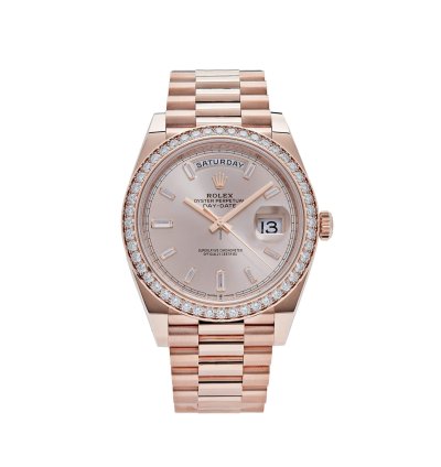 Rolex Day-date 40 228345rbr Rose Gold Diamond Bezel Sundust Diamond Dial