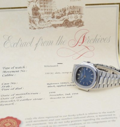 Patek Philippe Nautilus 3800 1 Extract Of Archives 1998