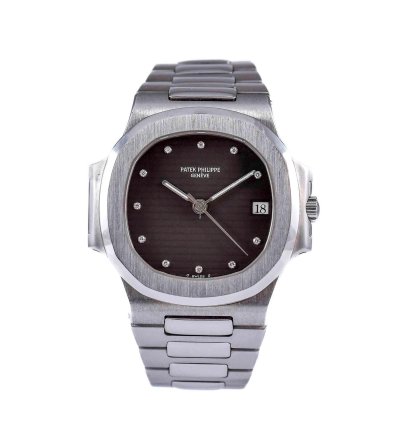 Patek Philippe Nautilus 3800 1 Matte Black Dial Diamond Hour Markers