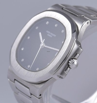 Patek Philippe Nautilus 3800 1 Matte Black Dial Diamond Hour Markers
