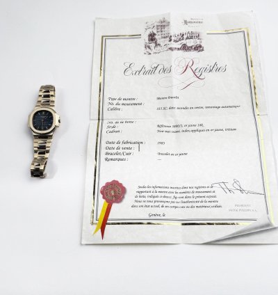 Patek Philippe Nautilus 3800 1 Yellow Gold Black Dial 1983