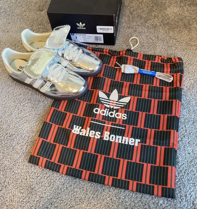 Wales Bonner Samba Silver Metallic Gum Size 7m 8 5w
