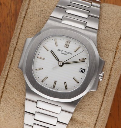 Patek Philippe Nautilus 3800 1a-011 Vintage Steel White Dial Fullset Service Perfect Condition
