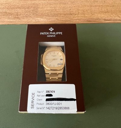 Patek Philippe Nautilus 3800 1j-001 - Extra Ziffernblatt Archive Auszug
