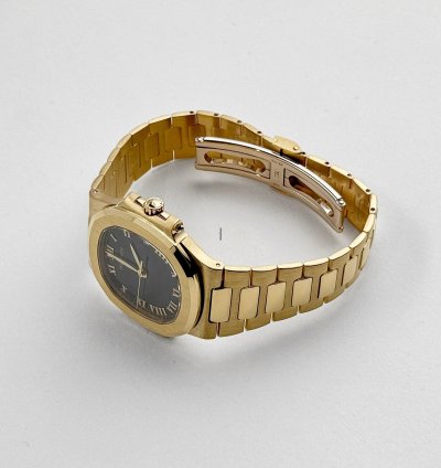 Patek Philippe Nautilus 3800 1j-017 Yellow Gold Black Dial 2003