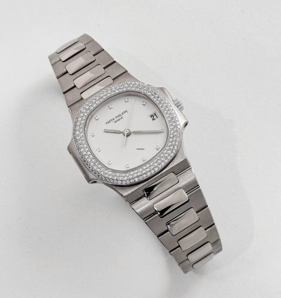 Patek Philippe Nautilus 3800 4g-001 White Gold White Dial Diamond Set 2004