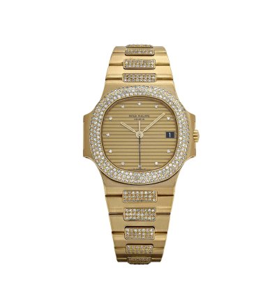 Patek Philippe Nautilus 3800 5 Yellow Gold Glided Gold Diamond Dial 1984