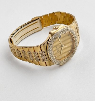 Patek Philippe Nautilus 3800 5 Yellow Gold Glided Gold Diamond Dial 1984