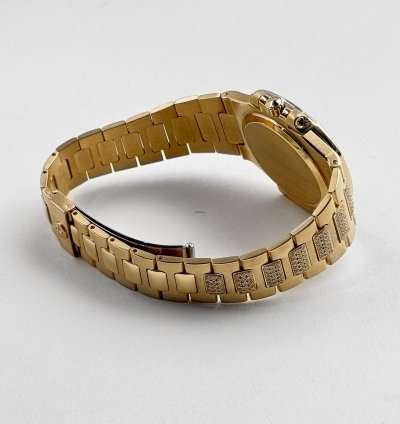 Patek Philippe Nautilus 3800 5 Yellow Gold Glided Gold Diamond Dial 1984