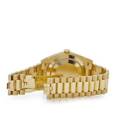 Rolex Day-date 40 228348rbr Yellow Gold Black Diamond Dial Diamond Bezel