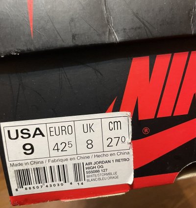 Air Jordan 1 High Og Retro Kentucky Storm Blue 2016