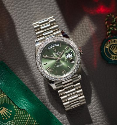 Rolex Day-date 40 228349rbr Olive Green Dial 60th Anniversary Watch Only