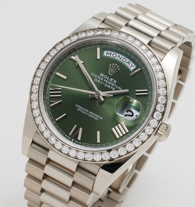 Rolex Day-date 40 228349rbr Olive Green Dial 60th Anniversary Watch Only