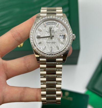 Rolex Day-date 40 228349rbr White Gold Diamonds Meteorite