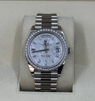 Rolex Day-date 40 228349rbr White Gold Diamonds Meteorite