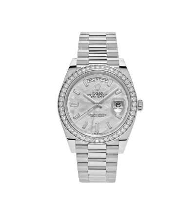 Rolex Day-date 40 228349rbr White Gold Meteorite Dial Diamond Set