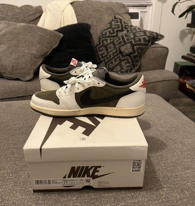 Air Jordan 1 Low Og Sp Travis Scott Reverse Medium Olive