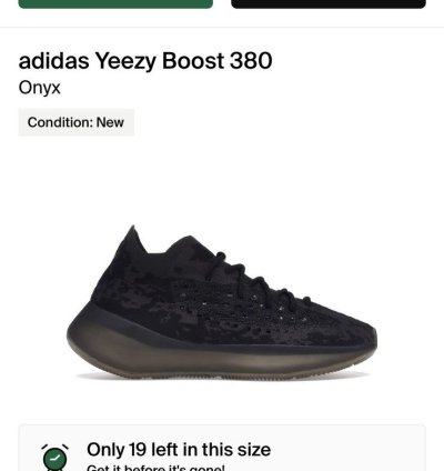 Yeezy 380 Onyx non Reflective