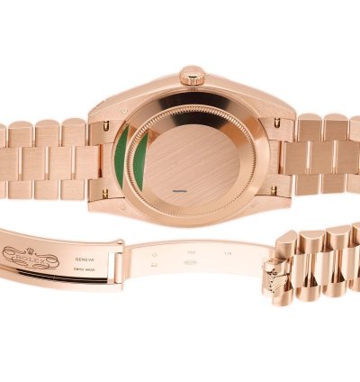 Rolex Day-date 40 40mm 18k Everose Gold President Chocolate Brown Baguette Diamond Dial