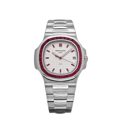 Patek Philippe Nautilus 5711 112p-010 Platinum White Dial Ruby Bezel