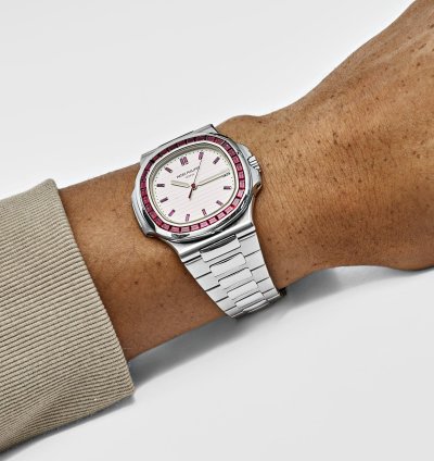Patek Philippe Nautilus 5711 112p-010 Platinum White Dial Ruby Bezel