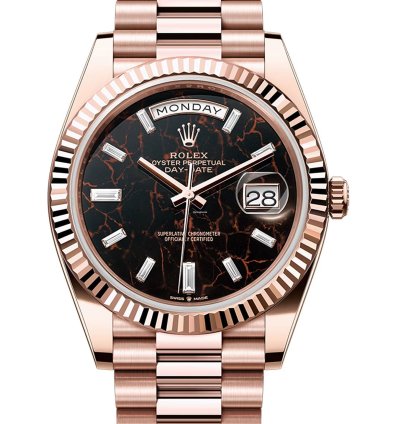 Rolex Day-date 40 40mm 18k Everose Gold President Eisenkiesel Diamond Dial