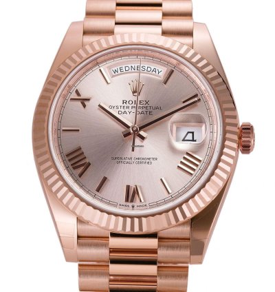 Rolex Day-date 40 40mm 18k Everose Gold President Sundust Roman Dial