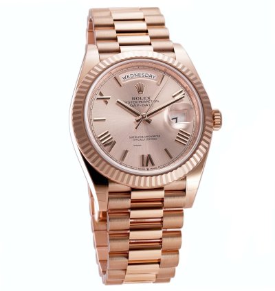 Rolex Day-date 40 40mm 18k Everose Gold President Sundust Roman Dial