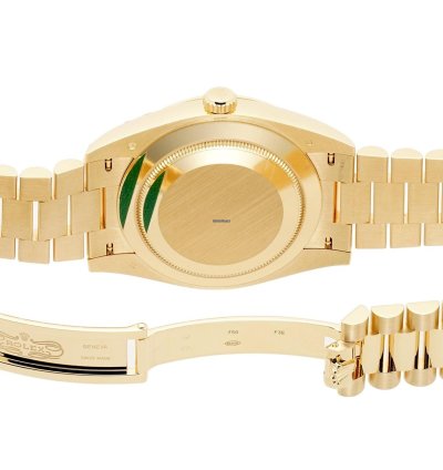 Rolex Day-date 40 40mm 18k Yellow Gold President Black Baguette Diamond Dial