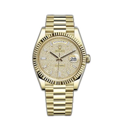 Rolex Day-date 40 40mm 18k Yellow Gold President Diamond-paved Dial