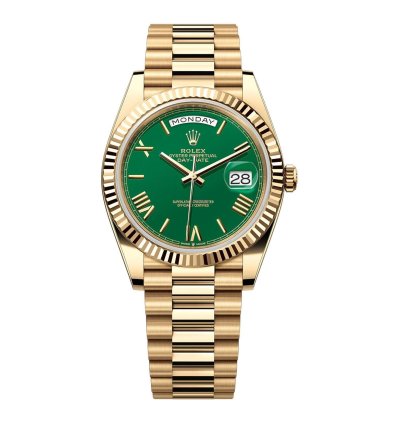 Rolex Day-date 40 40mm 18k Yellow Gold President Green Roman Dial