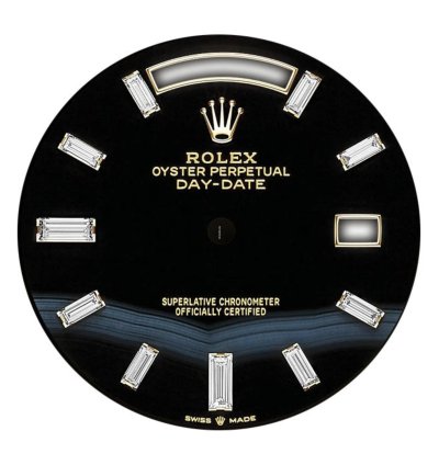 Rolex Day-date 40 40mm 18k Yellow Gold President Onyx Baguette Diamond Dial