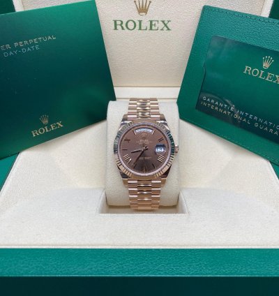 Rolex Day-date 40 40mm 2022 Chocolate Dial 228235 Complete Set