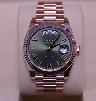 Rolex Day-date 40 40mm 228235 Olive Dial 2018 Rose Gold Full Set