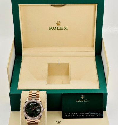 Rolex Day-date 40 40mm 228345rbr Green Dial Diamond Factory Bezel