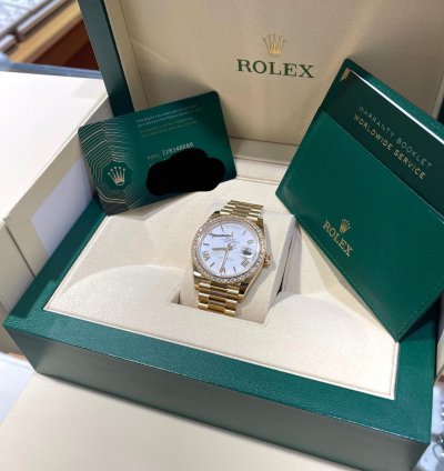 Rolex Day-date 40 40mm 228348 Rbr Factory Diamond Bezel White Roman Dial New