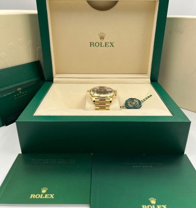 Rolex Day-date 40 40mm Black Baguette Dial Yellow Gold Bracelet 228238 Unworn 2023