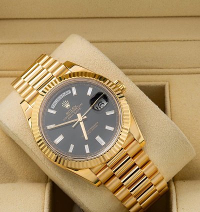 Rolex Day-date 40 40mm Black Diamond Dial