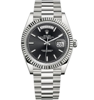 Rolex Day-date 40 40mm Black Index Dial Platinum Bracelet 228236
